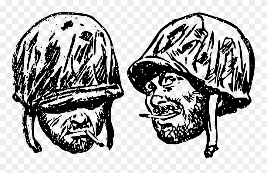Clipart Soldiers Heads Medium - Soldiers Head Cartoon - Png Download