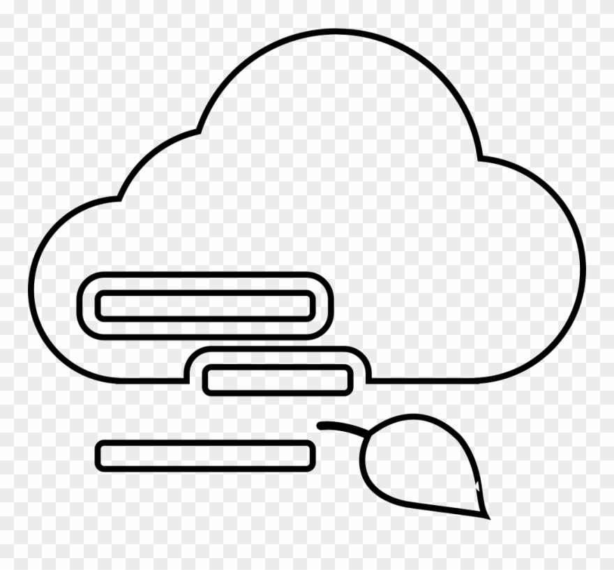 Foggy Weather Thin Outline Comments - Fog Weather Outline Clipart