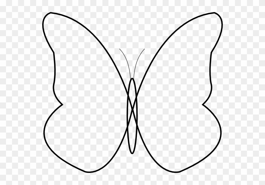 Butterfly Clip Art At - Transparent Background Butterfly Outline Png
