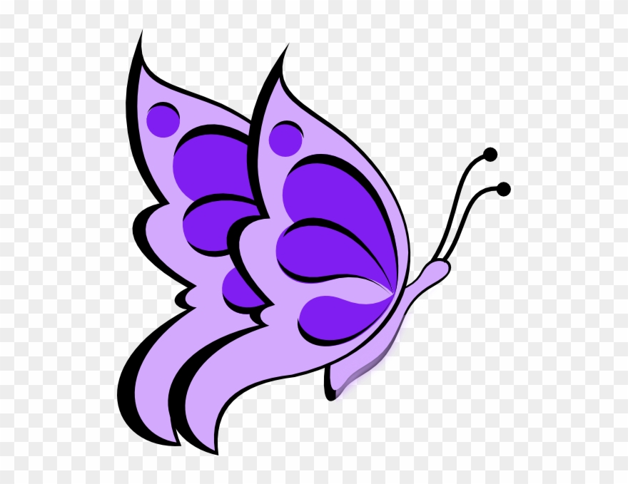 Butterfly Purple Light Clip Art At Clker - Butterfly Cute Clip Art - Png Download