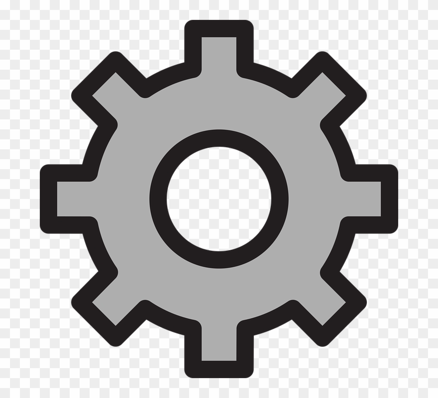 Setting Clipart Many Gear - Gear Outline Png Transparent Png