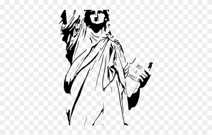 Drawn Statue Of Liberty Clip Art - Outline Statue Of Liberty - Png Download