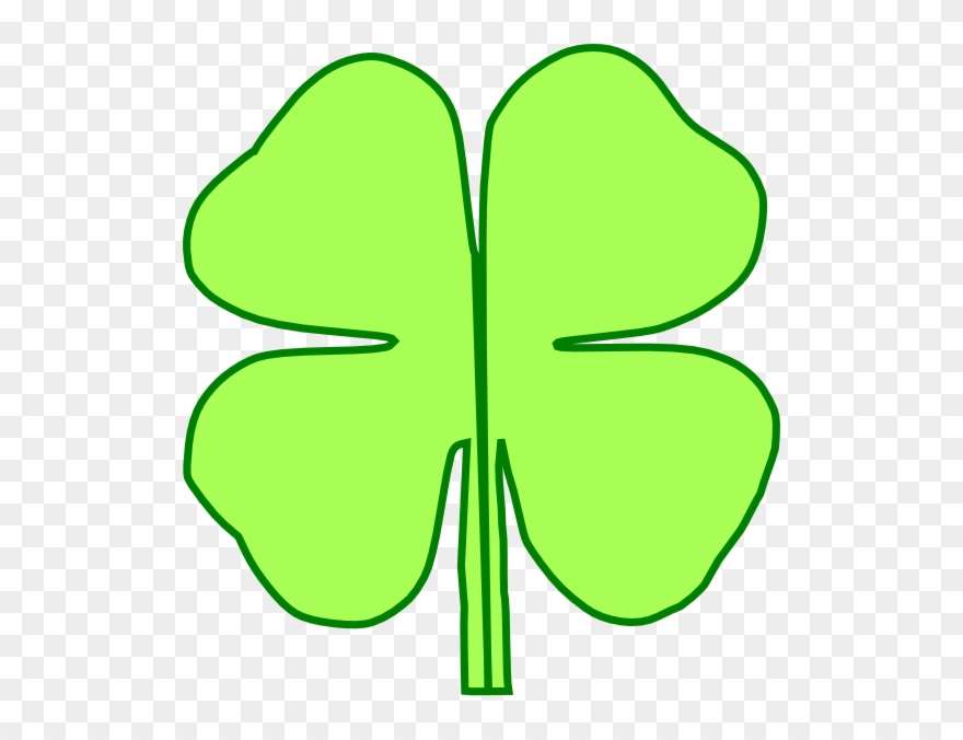 4 Leaf Clover Divided In Half Clip Art At Clkercom - Four-leaf Clover - Png Download