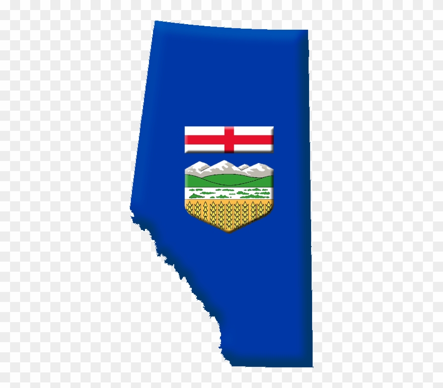 Alberta-flag Contour - Flag Map Of Alberta Clipart