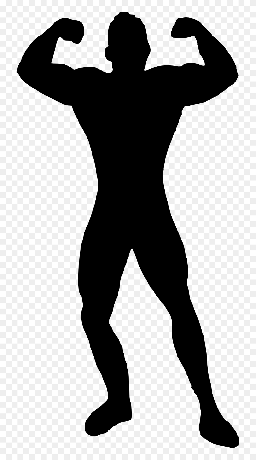 Muscle Man Bodybuilder Silhouette - Bodybuilder Silhouette Png Free Clipart