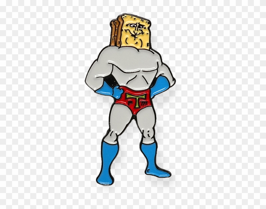Powdered Toastman Pin - Cartoon Clipart