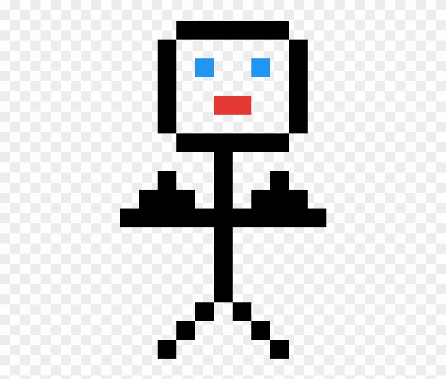 Stick Man With Muscles - Pixel Art Clipart