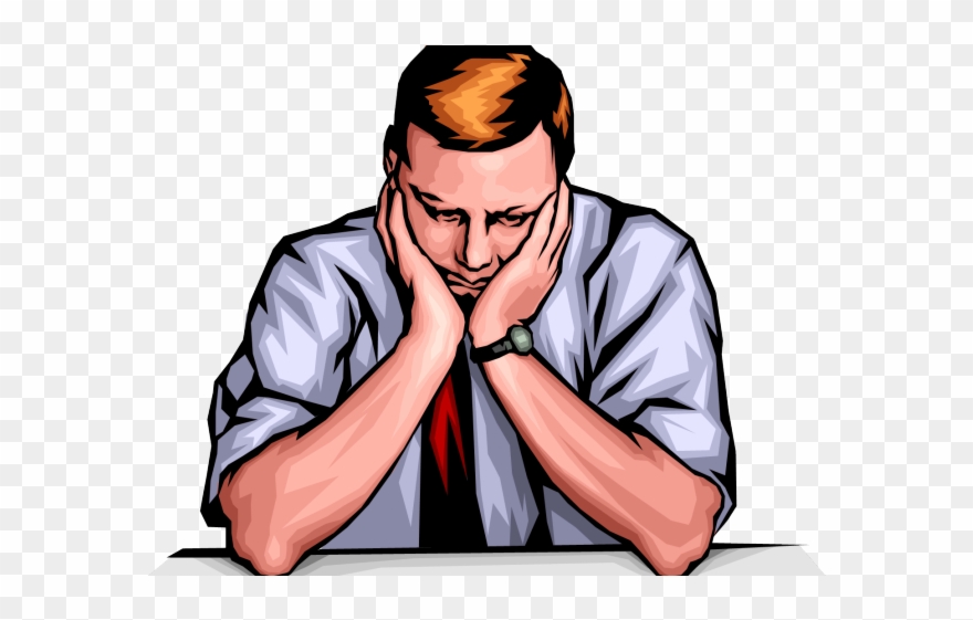 Download Sadness Clipart Male - Sad Man Cartoon Png Transparent Png