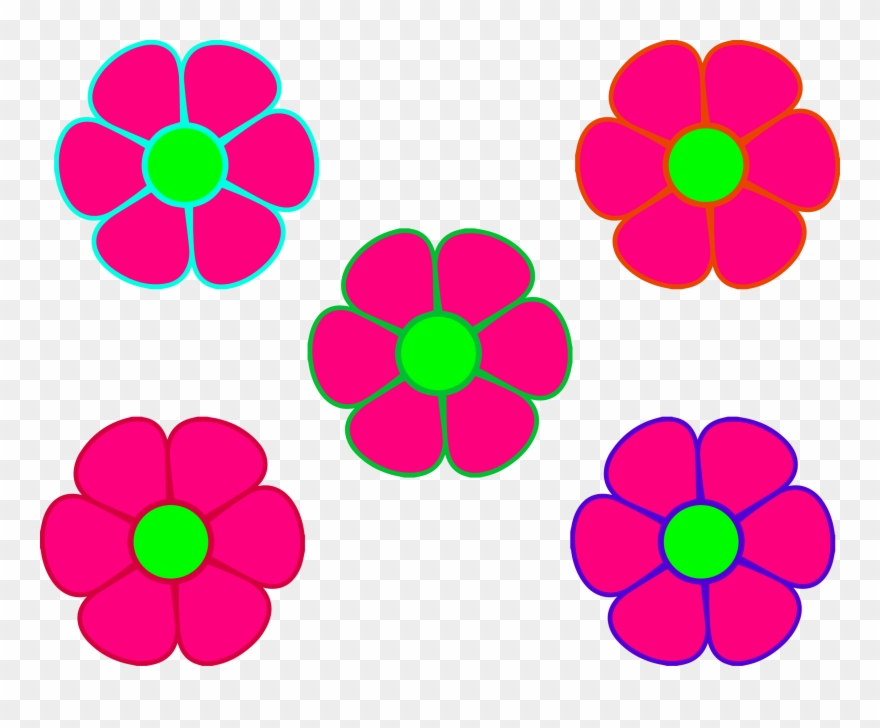 5 Clipart Pink - 5 Flowers Clipart Png Transparent Png