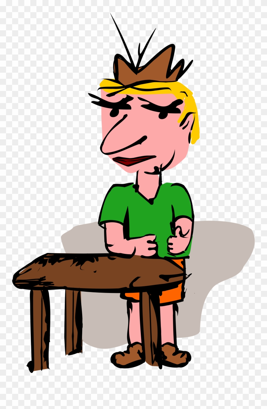 Man Standig At Table Clip Art - Clip Art - Png Download