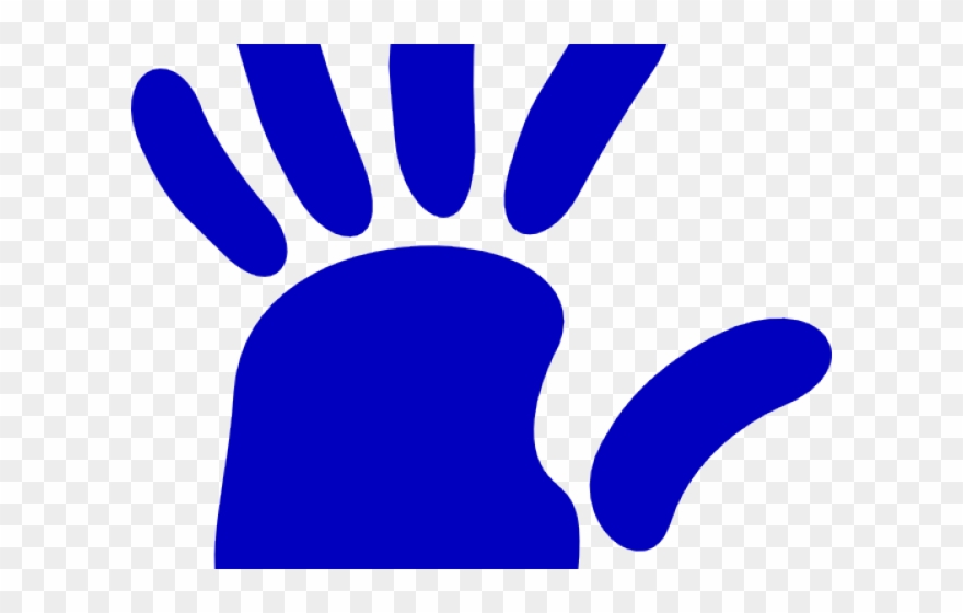 Handprint Clipart Blue - Left Hand - Png Download