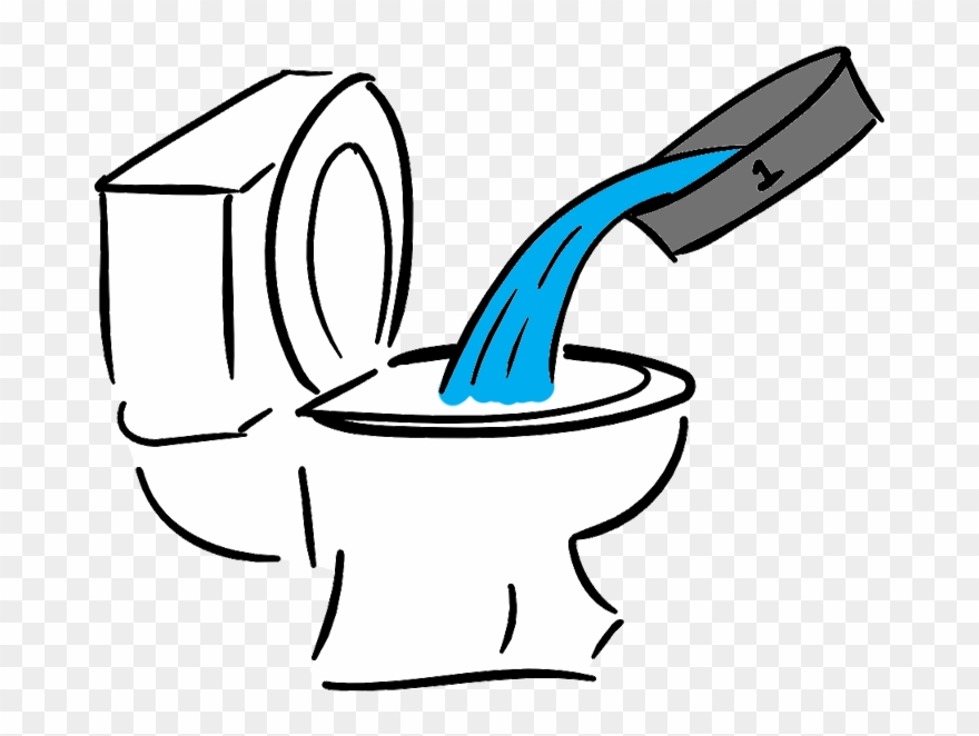 Flush The Liquid Waste Down The Toilet Clipart
