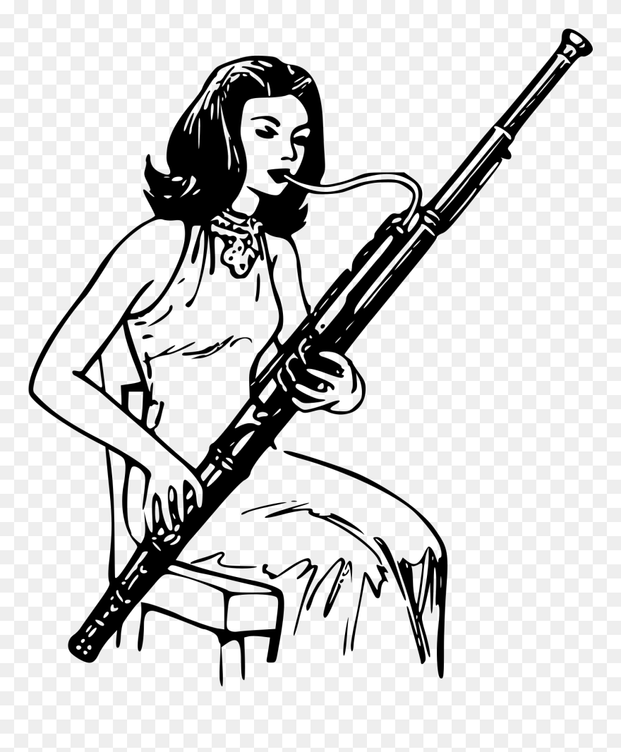 Woman Playing Bassoon - Bassoon Clip Art - Png Download