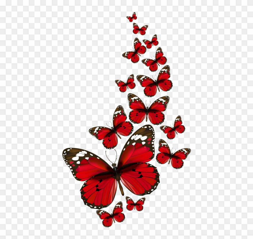 Papillons Red Butterfly, Butterfly Kisses, Butterfly - Red Butterflies Png Clipart