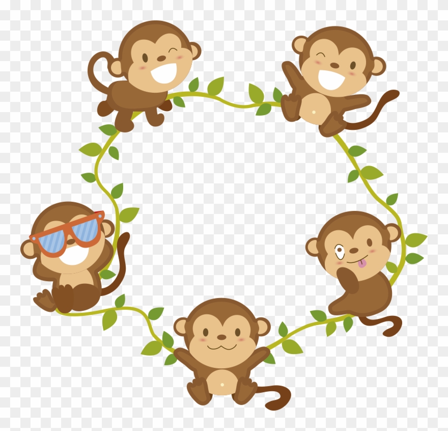 Monkeys Light Switch Sticker - Cartoon Clipart