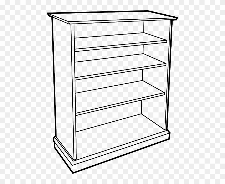 Shelf Clip Art Black And White - Png Download