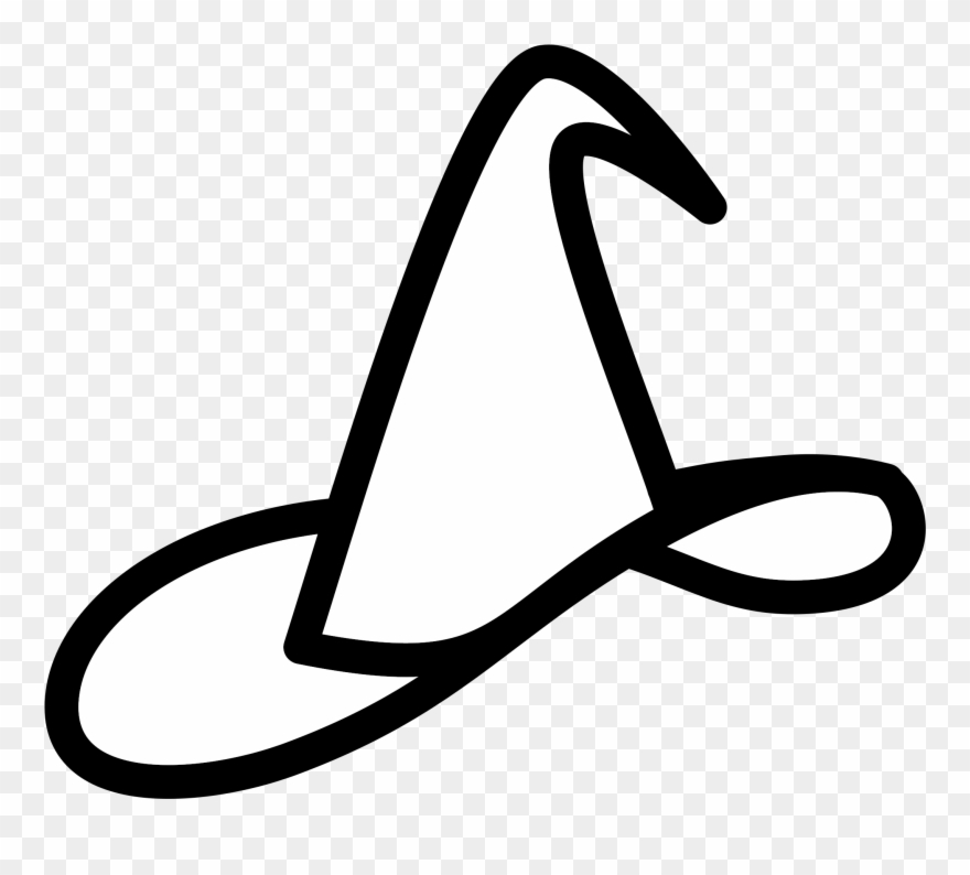 Snapback Clipart Black And White - Wizard Hat Black And White - Png Download