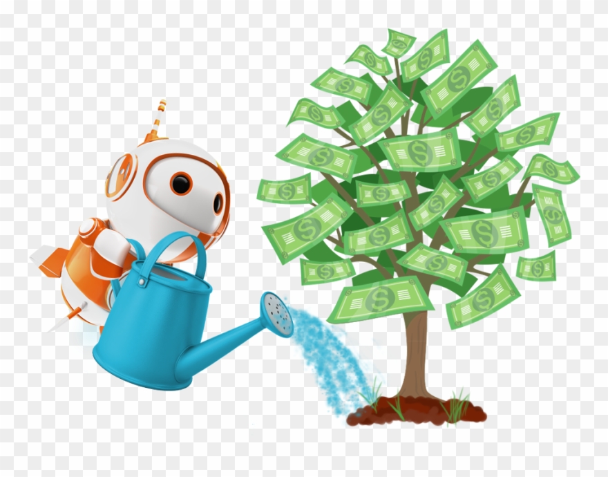 Bot With Wateringcan Moneytree - Moneytree Clipart
