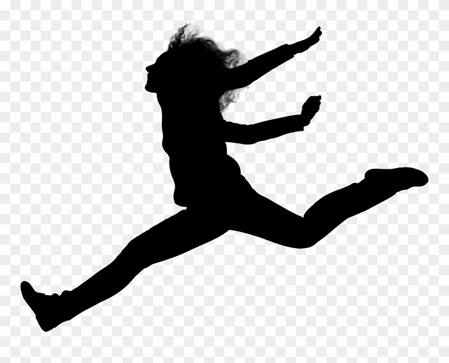 Clipart Woman Jumping Silhouette Little Gymnast Silhouette - Silhouette Of A Woman Jumping - Png Download