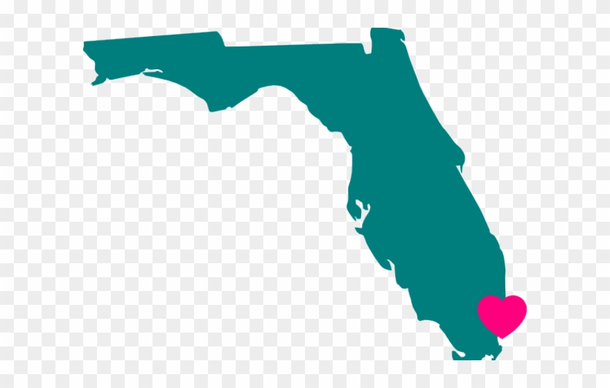 Florida State Outline Blue Clipart