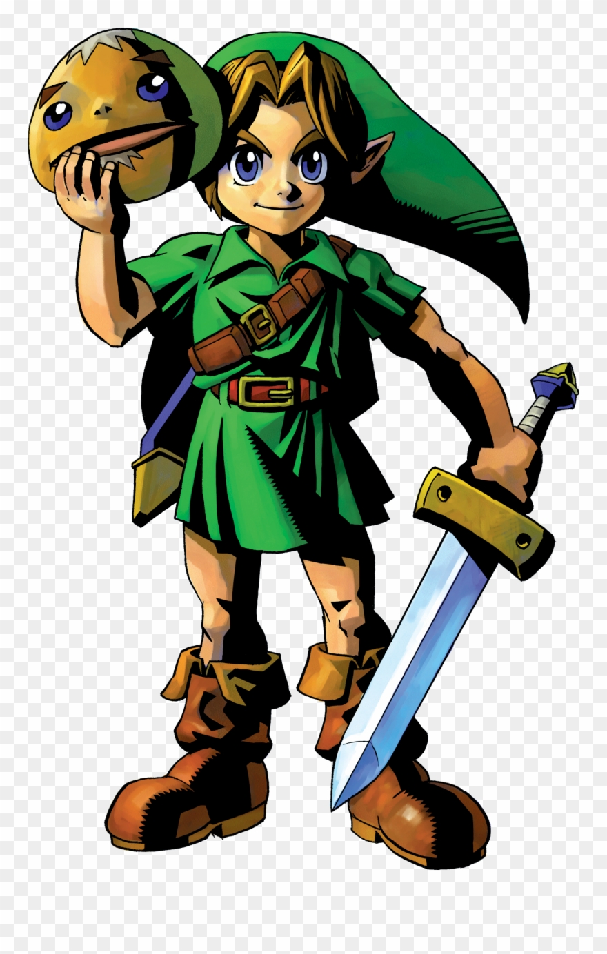 Link With The Goron Mask, Poor Goron Soul - Legend Of Zelda Majora's Mask Link Clipart