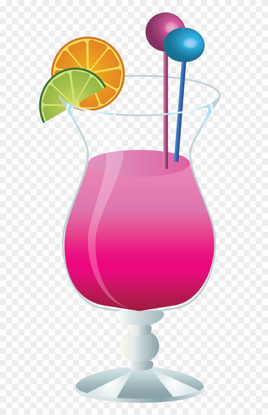 Glass,bar - Pink Cocktail Tile Coaster Clipart