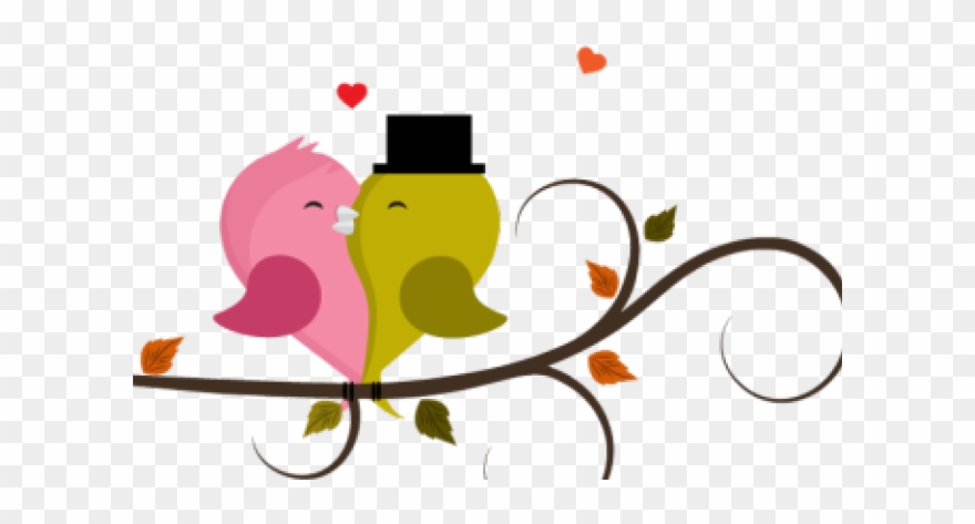 Brds Clipart Couple - Birds Love Cartoon - Png Download