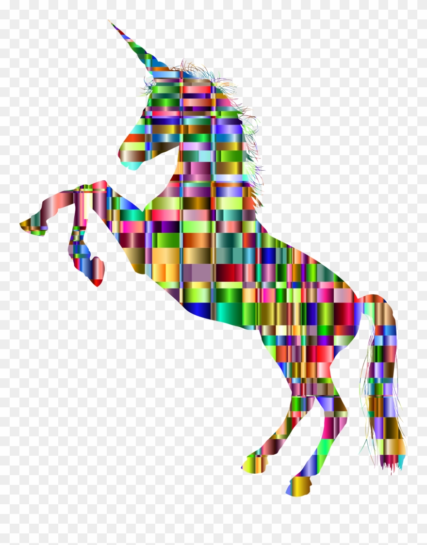 Big Image - Unicorn Checkered Background Clipart