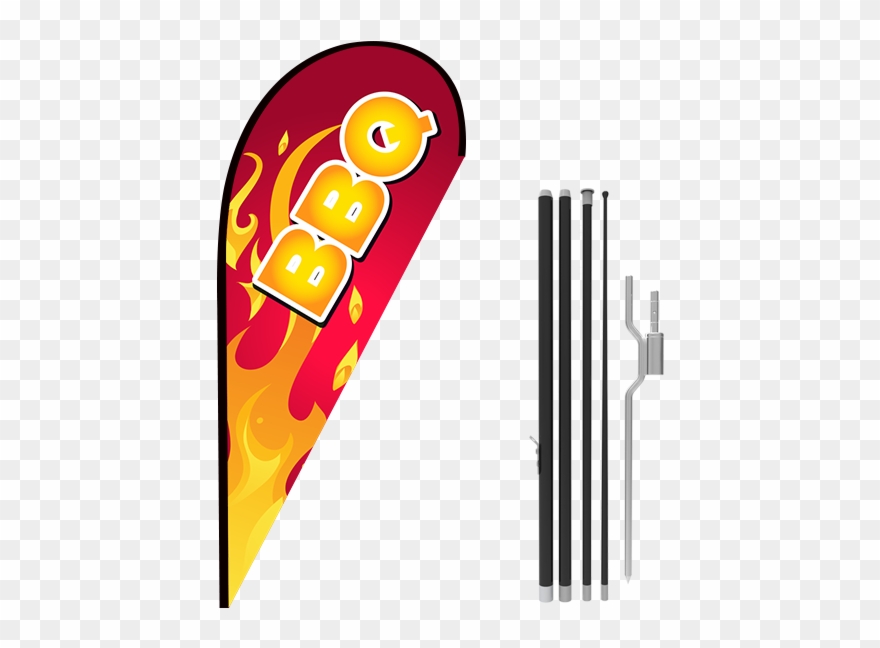8ft Bbq Stock Teardrop Flag With Ground Stake - Fra:8ft Clipart
