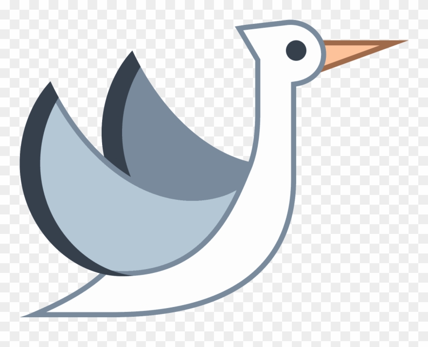 Flying Stork Icon - Cigueña Png Clipart