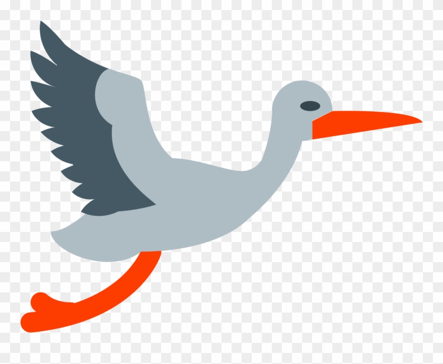 Flying Stork Icon - Icon Clipart