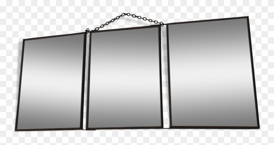 Mirror Triptych Barber 20x47cm Vintage - Mirror Clipart