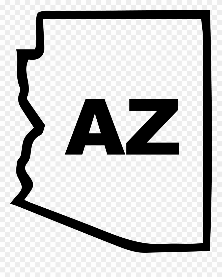 Arizona State Outline Decal - Arizona State Black And White Clipart