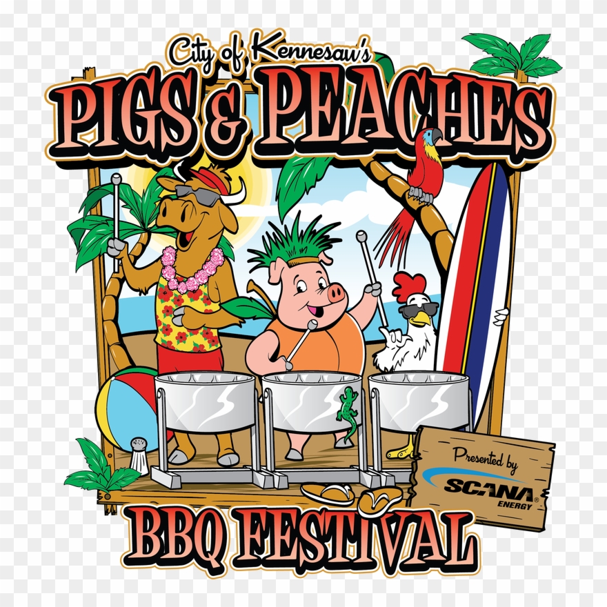 Pigs & Peaches Bbq Festival Logo - Pigs And Peaches Clipart