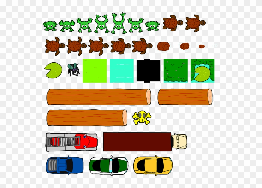 Frogger Arcade Graphic - Frogger Sprite Sheet Clipart