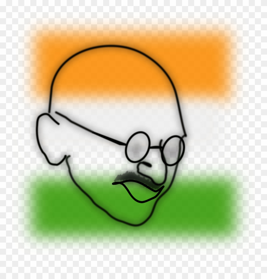 Medium Image - Easy Drawing Of Mahatma Gandhi Clipart