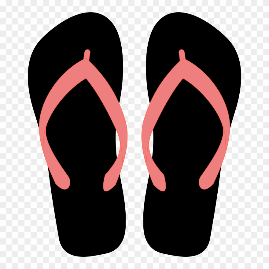 Black And Red Flip Flops Clipart