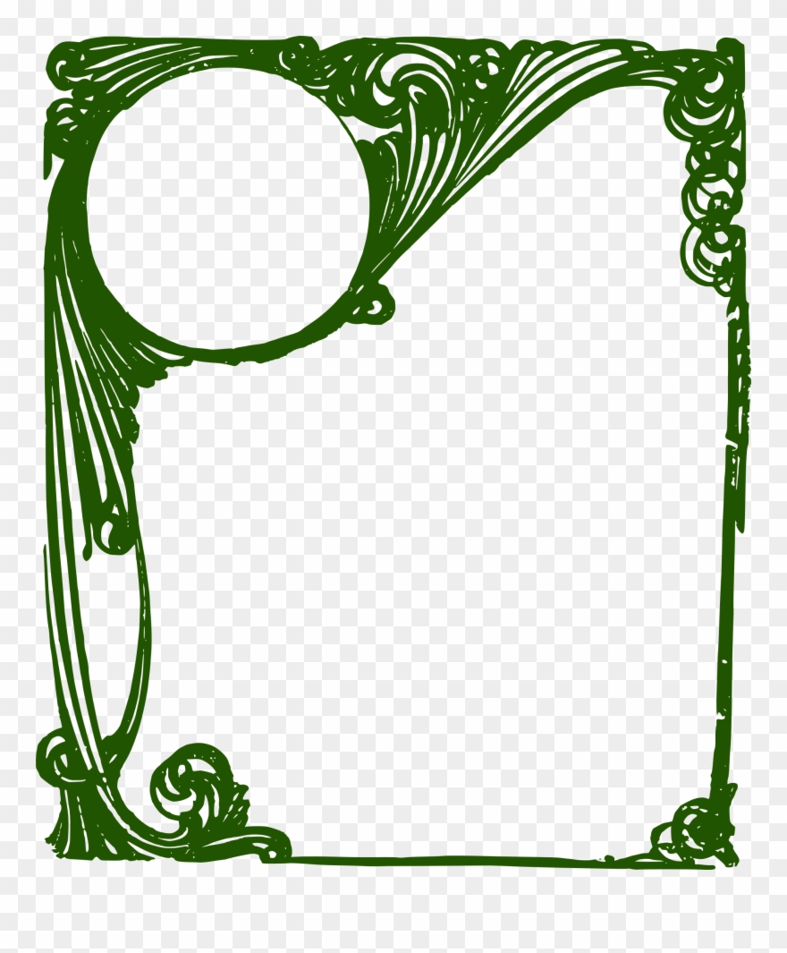 Big Image - Green Picture Frame Png Clipart