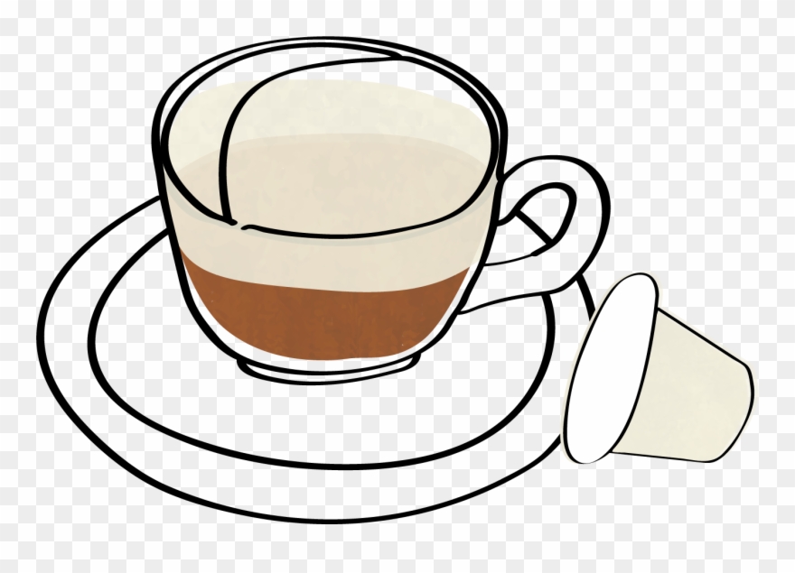 Caffe Latte Pods - Line Art Clipart