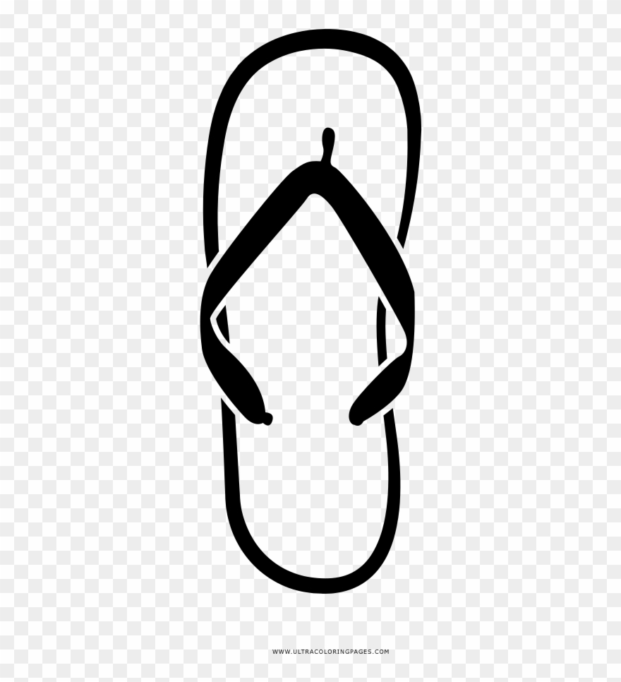 Flip Flop Coloring Page - Flip Flops Black And White Clipart - Png Download