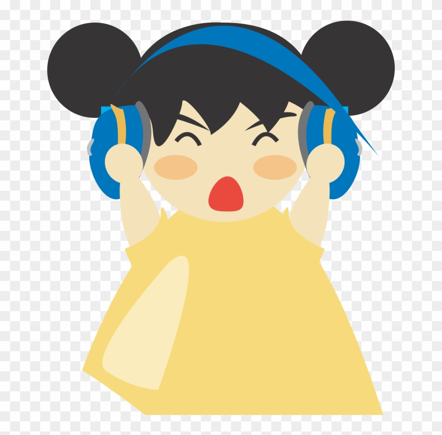Free Girl With Headphone5 - Clip Art - Png Download