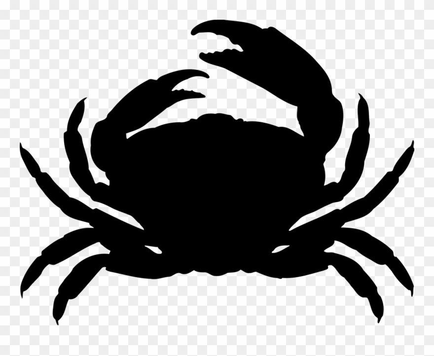 Dungeness Crab Silhouette Clip Art - Crab Silhouette - Png Download