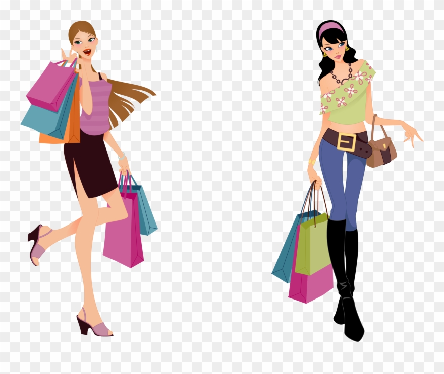 Picture Download Beauty Vector Fashion Sketch - Fashion Shopping Clipart