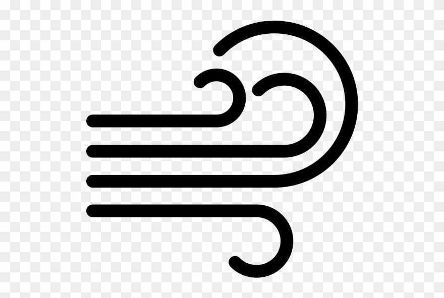 Wind Rubber Stamp - Atmosphere Icons Clipart