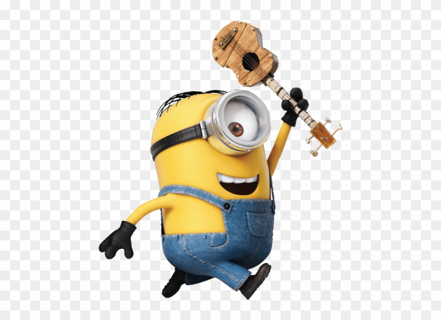 Graphic Free Stock Minion With Ukulele Running Transparent - 6 Today Minions Birthday Card Clipart
