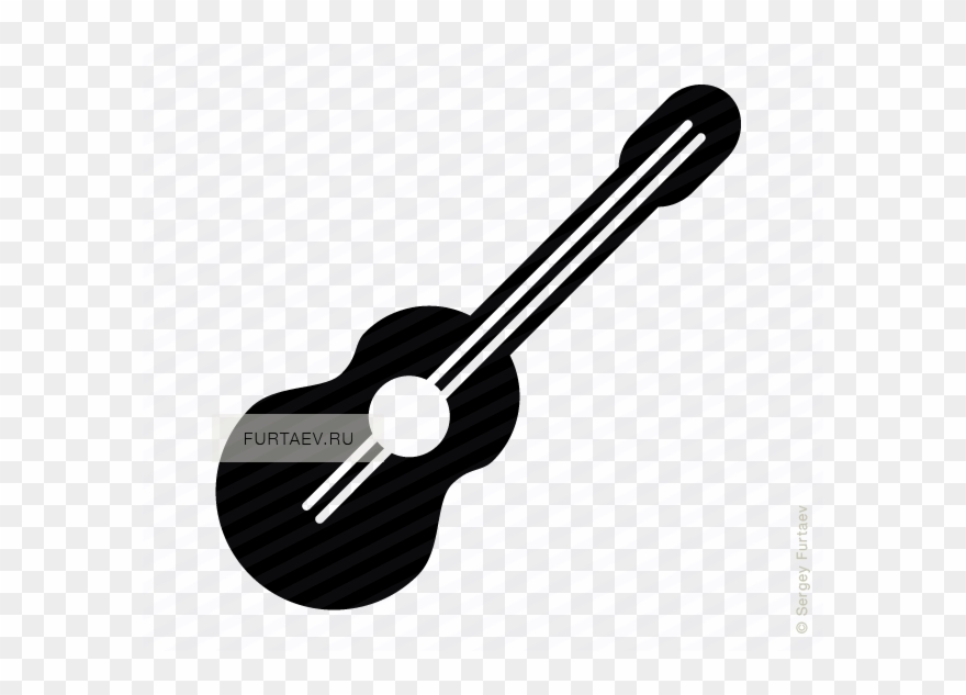 Ukulele Vector Black And White Vector Royalty Free - Guitar Icon Small Clipart