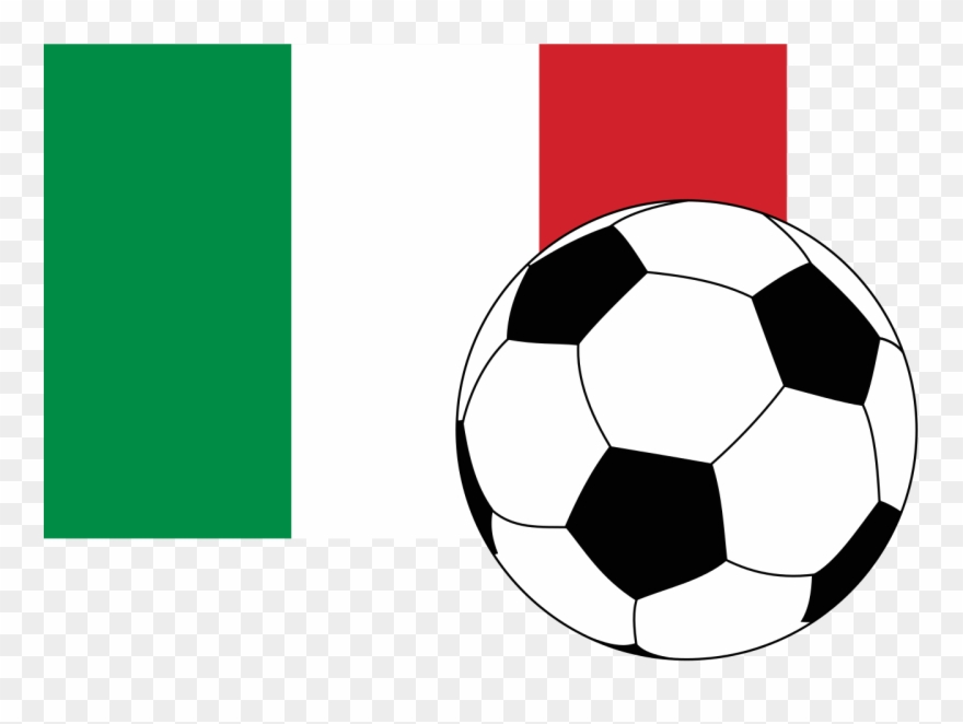 Flag Of Italy With Football - Colouring Page Of Ball Clipart