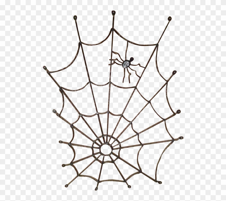 Drawing Door Creepy Clip Art Black And White Library - Spider Web Clip Art - Png Download