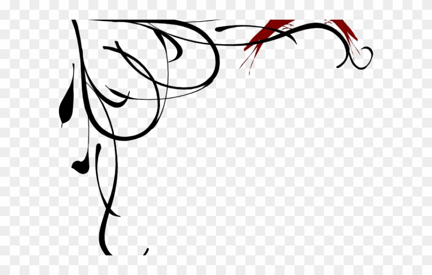 Love Birds Clipart Flying - Clip Art Border Scroll - Png Download