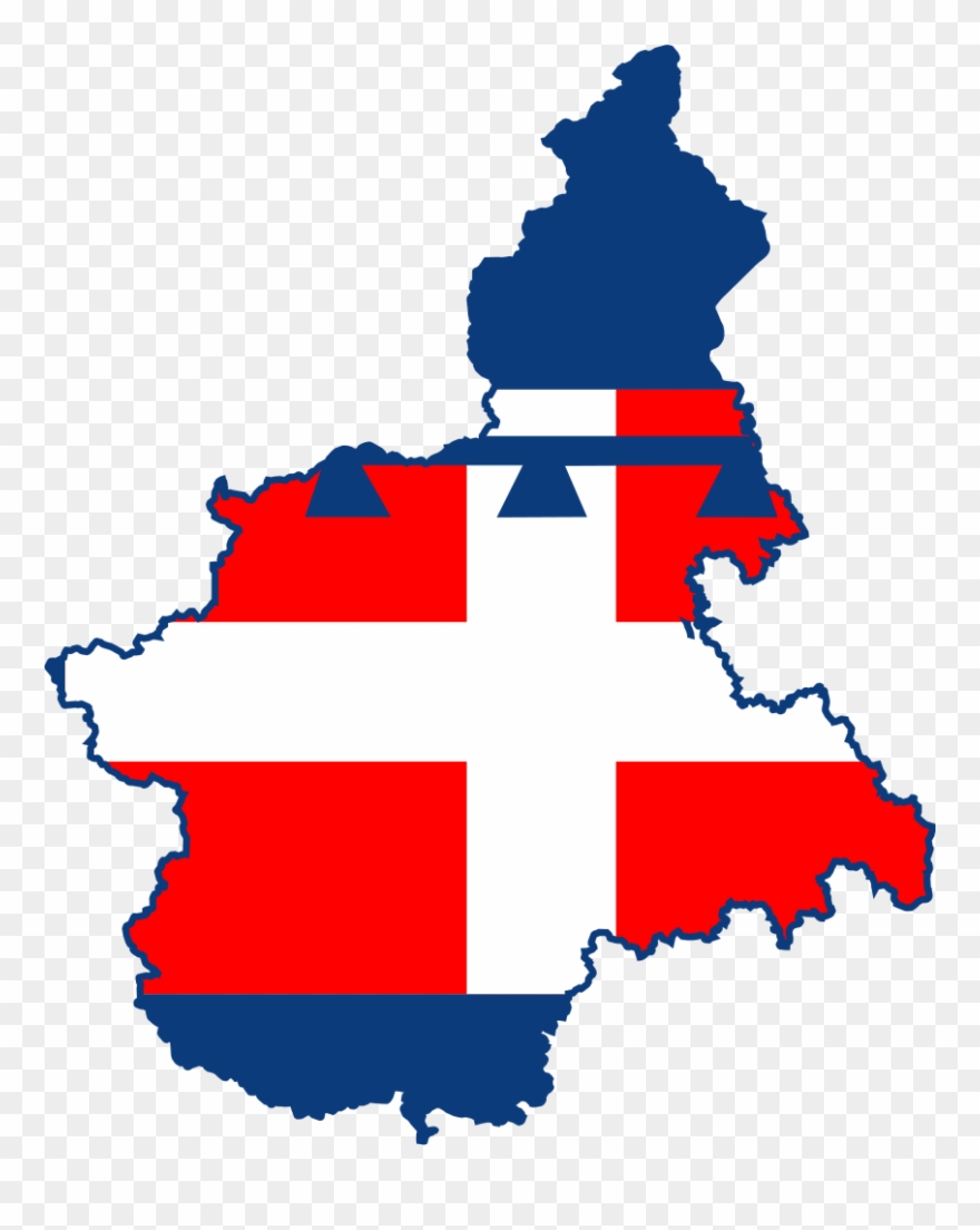 Flag Map Of Piedmont - Piemonte Vector Clipart